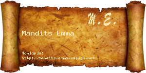 Mandits Emma névjegykártya