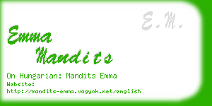 emma mandits business card
